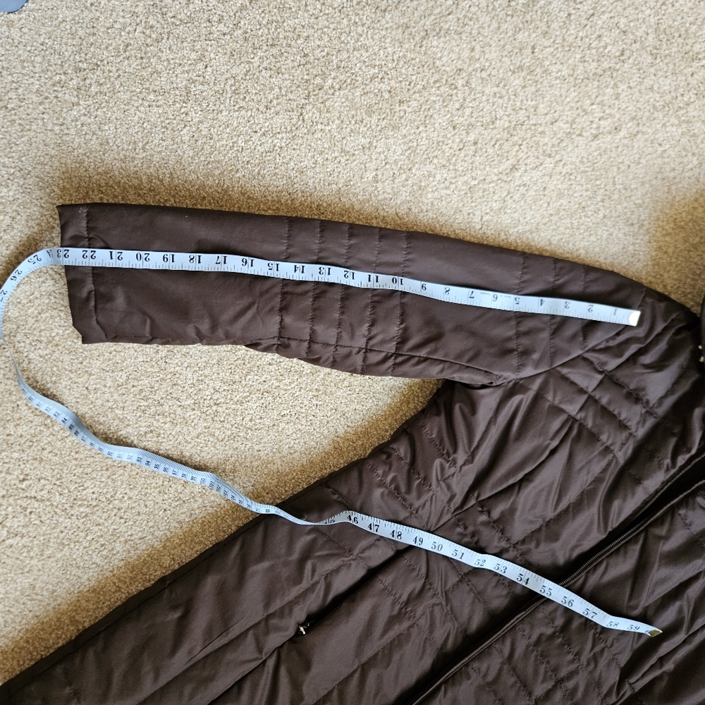 Lands' End | Size SP | Dark Brown Quilted Hooded Long Puffer Coat - Picture 9 of 13